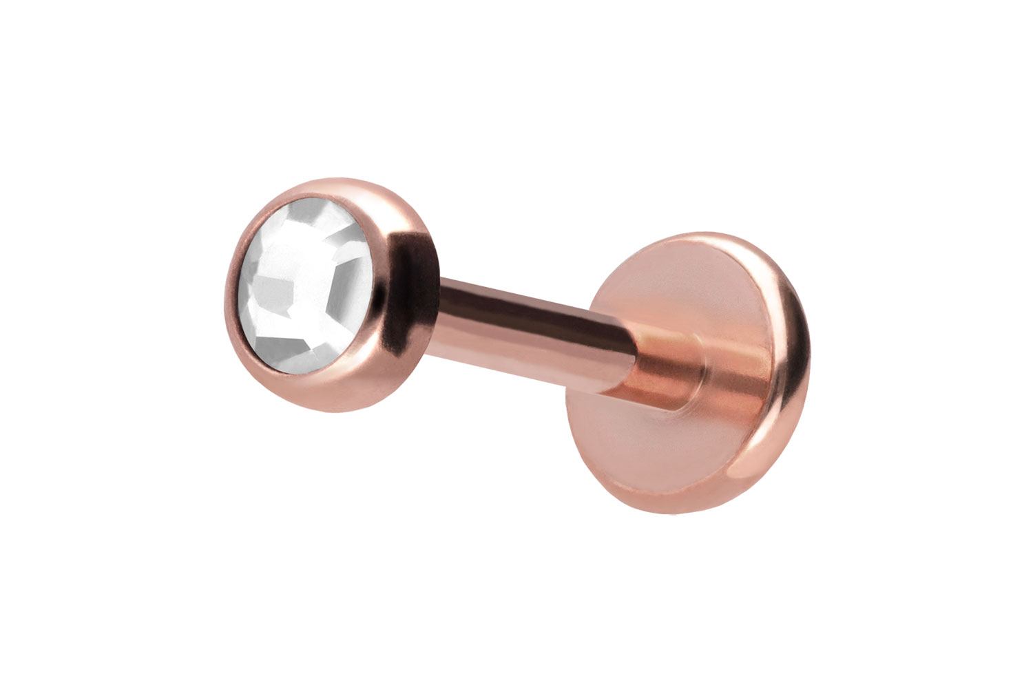 Titan Labret Piercing mit Push Fit KRISTALLDISC